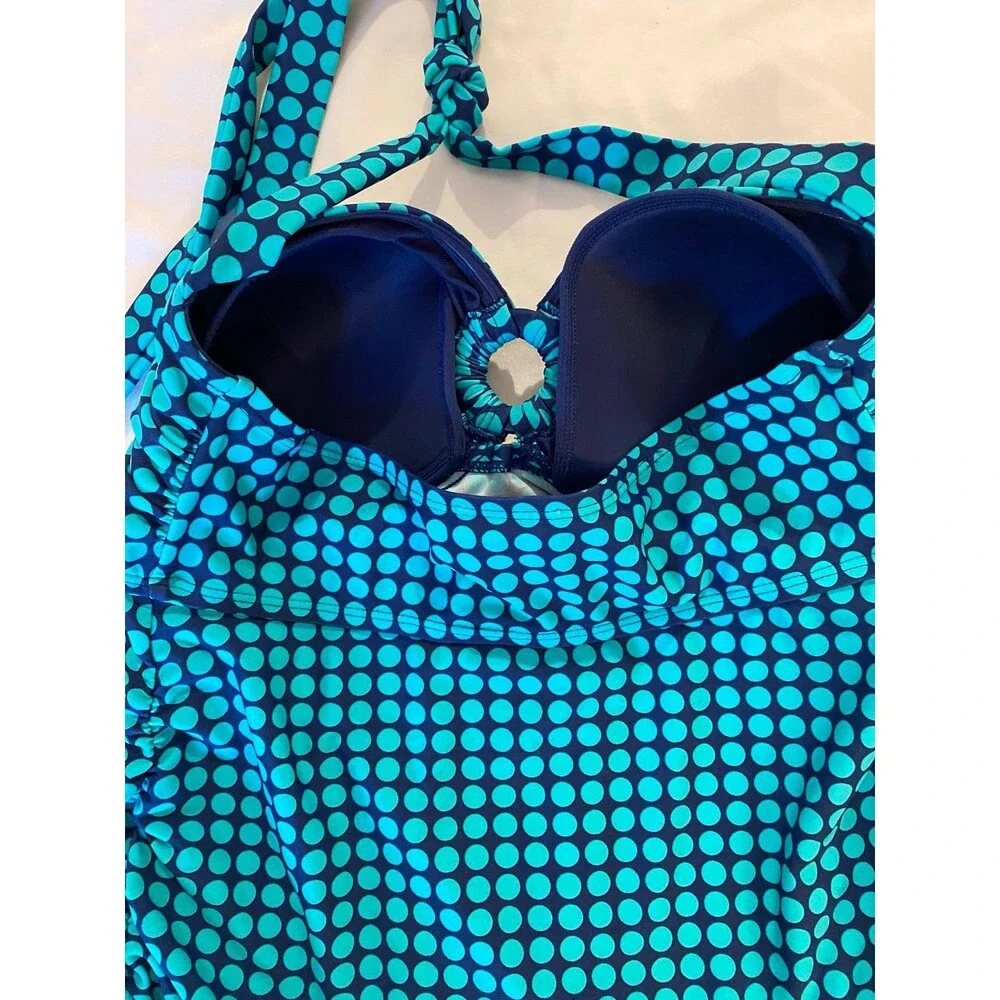 Oh‎ Baby by Motherhood Maternity Swimsuit Halter Top Medium Turquoise Summer